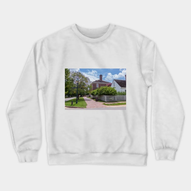 Prince George Street in Colonial Williamsburg, Virginia Crewneck Sweatshirt by SafariByMarisa